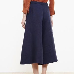 Gap | High Rise Pleated Wide Leg Cropped Trouser